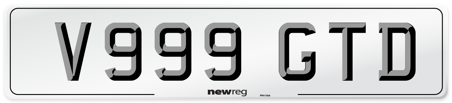 V999 GTD Number Plate from New Reg
